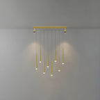 Suspension LED noire moderne et réglable pour îlot de cuisine