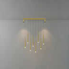 Suspension LED noire moderne et réglable pour îlot de cuisine