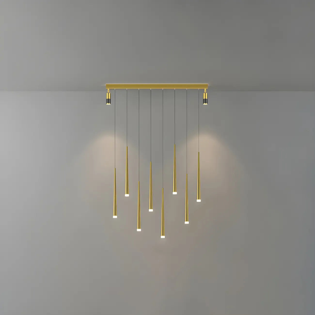 Suspension LED noire moderne et réglable pour îlot de cuisine