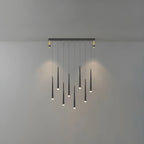 Suspension LED noire moderne et réglable pour îlot de cuisine