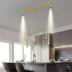 Suspension LED noire moderne et réglable pour îlot de cuisine