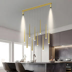 Suspension LED noire moderne et réglable pour îlot de cuisine