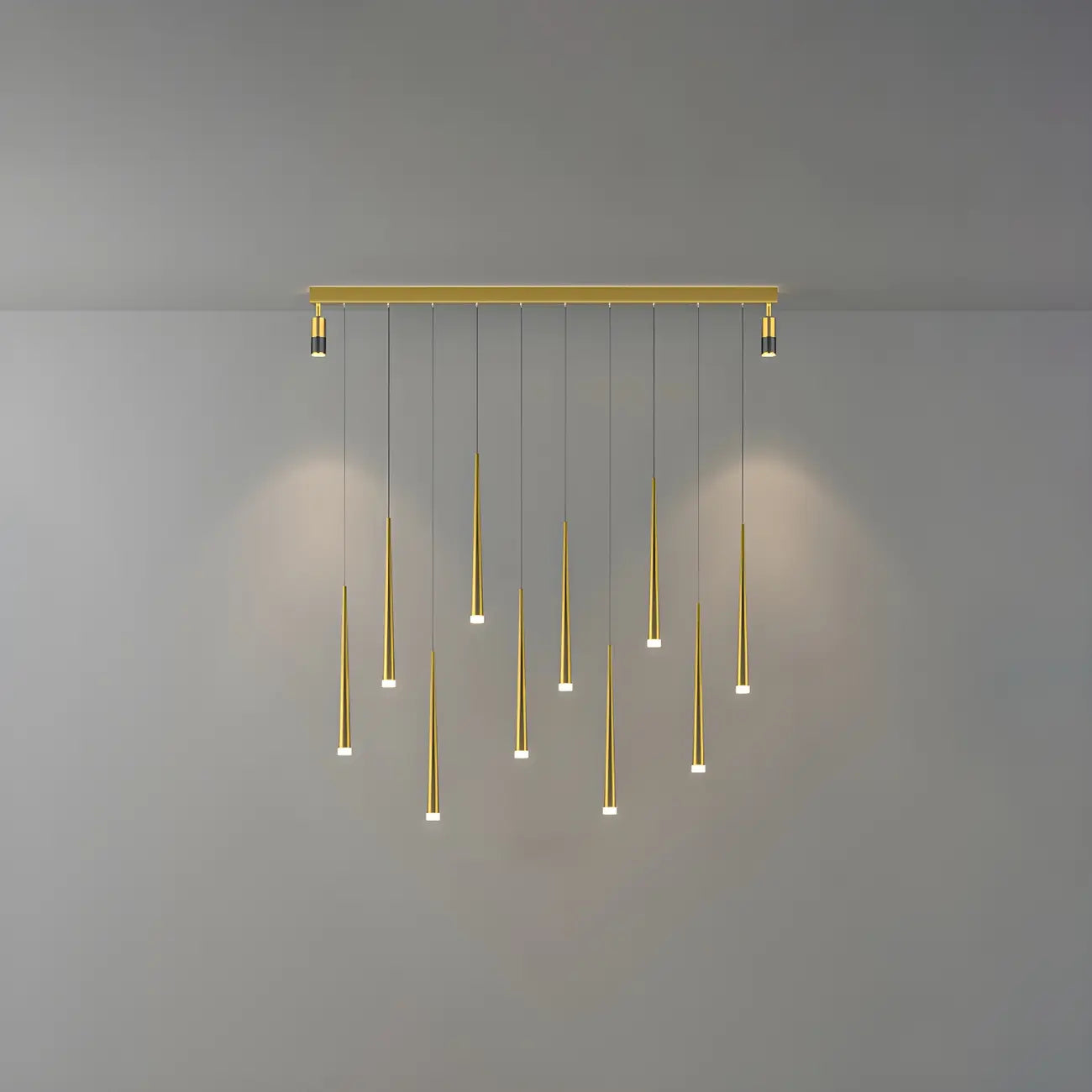 Suspension LED noire moderne et réglable pour îlot de cuisine