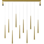 Suspension LED noire moderne et réglable pour îlot de cuisine