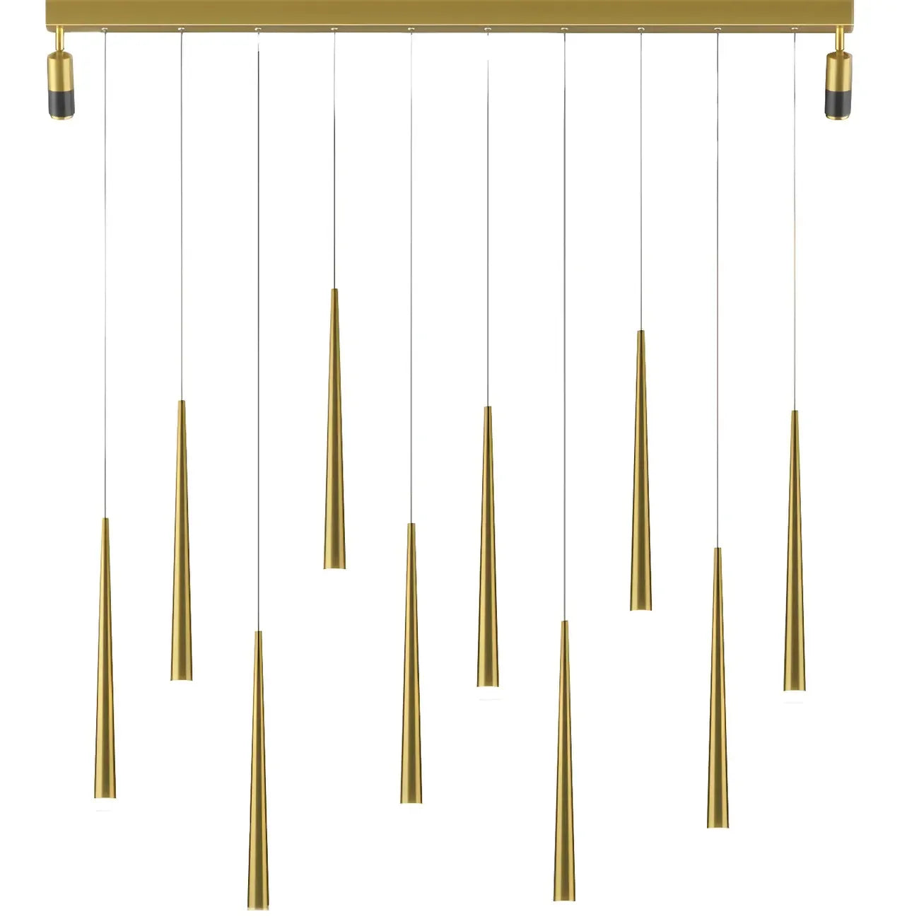 Suspension LED noire moderne et réglable pour îlot de cuisine