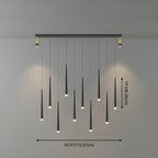 Suspension LED noire moderne et réglable pour îlot de cuisine