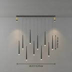 Suspension LED noire moderne et réglable pour îlot de cuisine