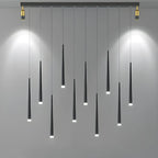 Suspension LED noire moderne et réglable pour îlot de cuisine
