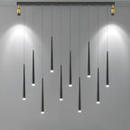 Suspension LED noire moderne et réglable pour îlot de cuisine