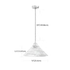 Suspension conique en verre transparent de style industriel