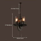 Lustre industriel steampunk à engrenages en métal noir