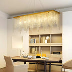 Suspension de cuisine moderne et luxueuse en cristal doré
