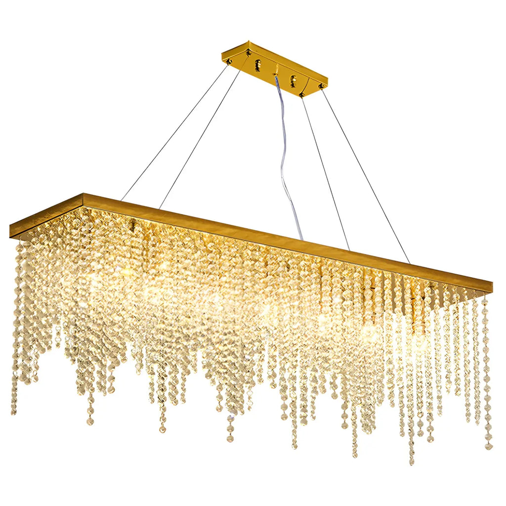 Suspension de cuisine moderne et luxueuse en cristal doré