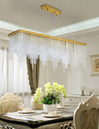 Suspension de cuisine moderne et luxueuse en cristal doré