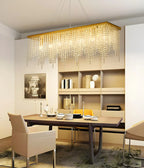 Suspension de cuisine moderne et luxueuse en cristal doré