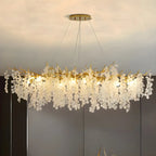 Lampadario moderno oro cristallo per zona pranzo