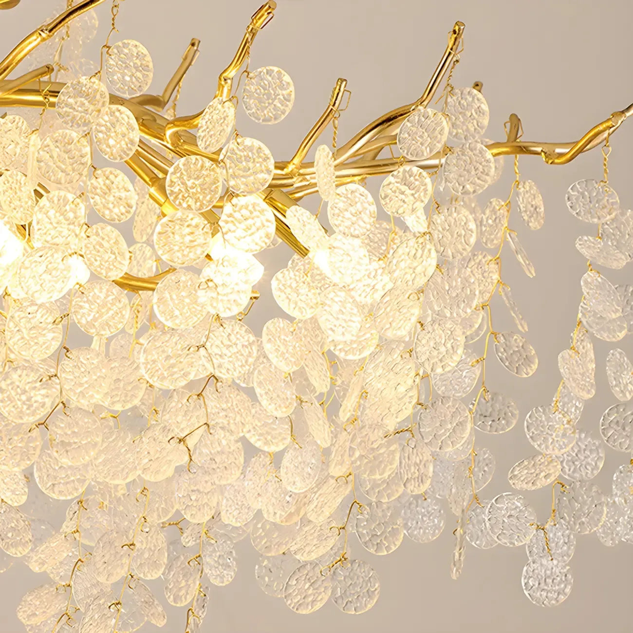Lampadario moderno oro cristallo per zona pranzo