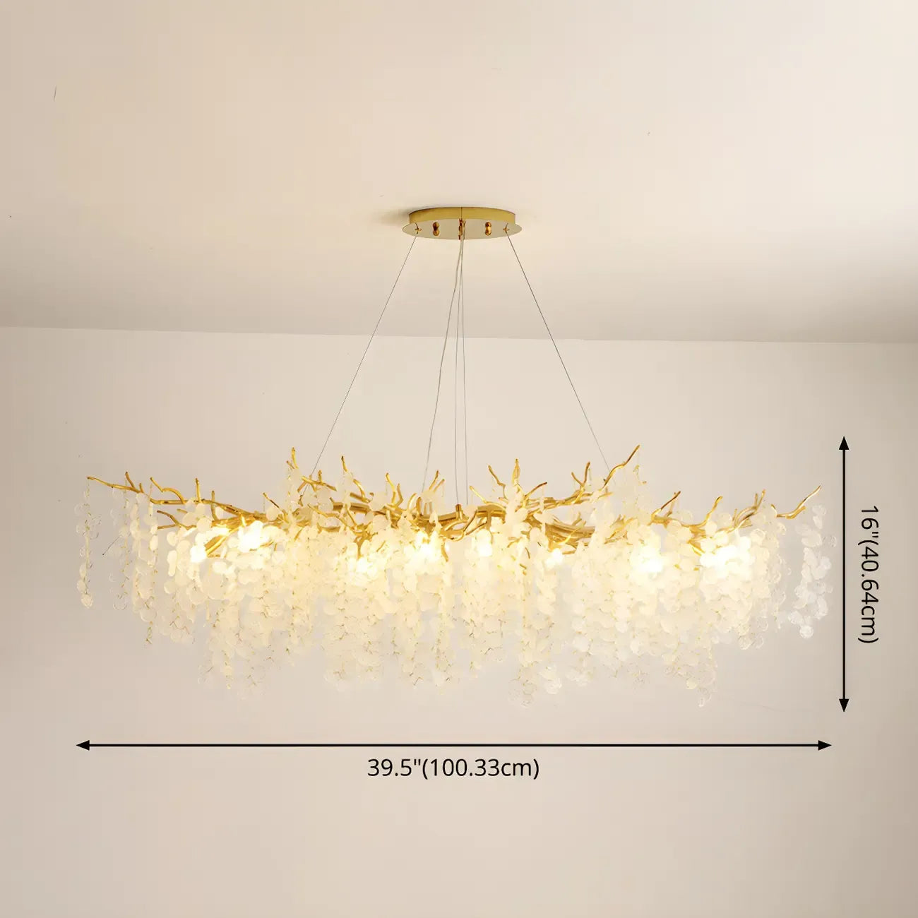 Lampadario moderno oro cristallo per zona pranzo