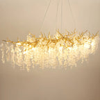 Lampadario moderno oro cristallo per zona pranzo