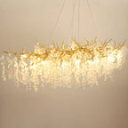 Lampadario moderno oro cristallo per zona pranzo
