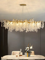 Lampadario moderno oro cristallo per zona pranzo