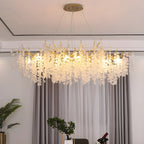 Lampadario moderno oro cristallo per zona pranzo