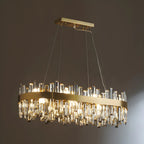 Lustre ovale moderne en cristal réglable pour cuisine