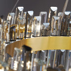 Lustre ovale moderne en cristal réglable pour cuisine
