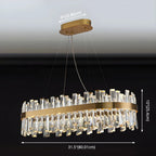 Lustre ovale moderne en cristal réglable pour cuisine