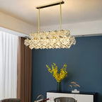 Elegante Lampada a Sospensione Moderna Dorata in Cristallo per Cucina