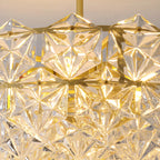 Elegante Lampada a Sospensione Moderna Dorata in Cristallo per Cucina