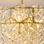 Elegante Lampada a Sospensione Moderna Dorata in Cristallo per Cucina