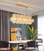 Elegante Lampada a Sospensione Moderna Dorata in Cristallo per Cucina