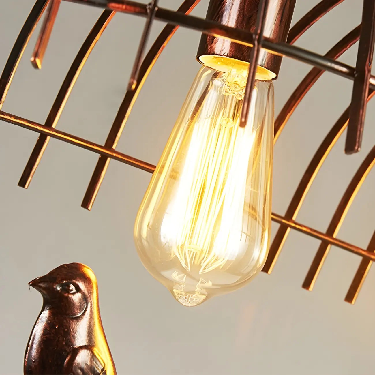Lampada a sospensione a gabbia in metallo nero elegante