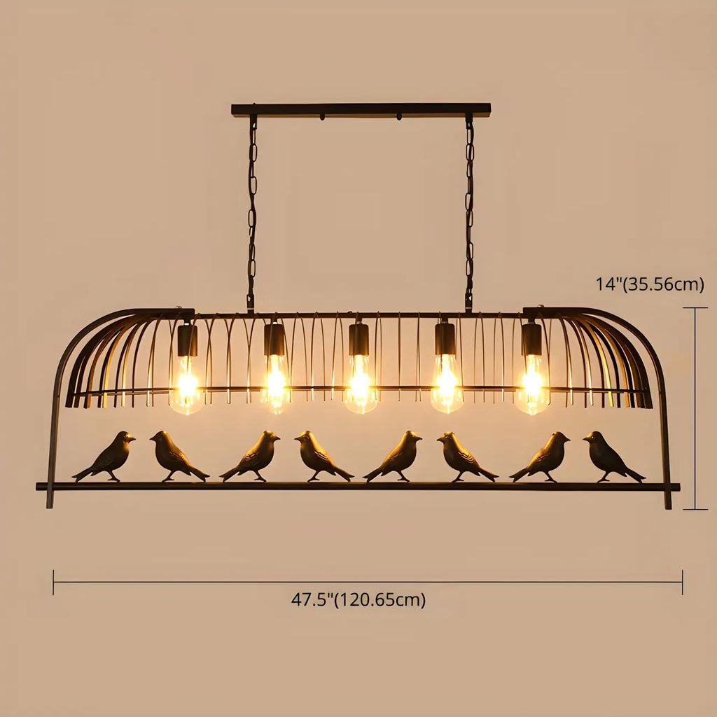 Lampada a sospensione a gabbia in metallo nero elegante