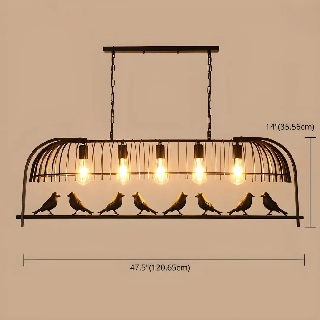 Lampada a sospensione a gabbia in metallo nero elegante