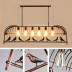 Lampada a sospensione a gabbia in metallo nero elegante