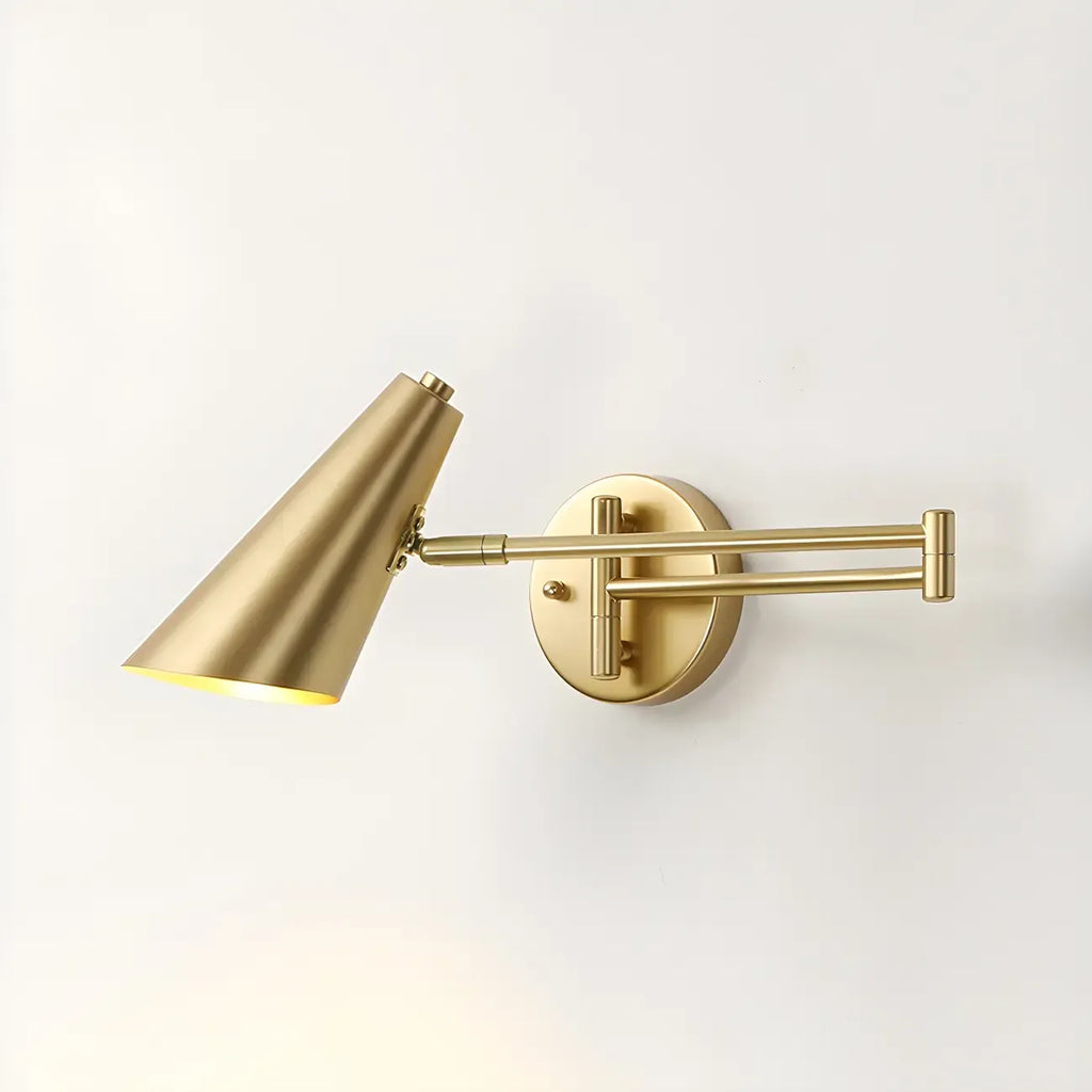Applique murale moderne dorée à bras articulé simple