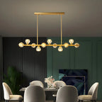 Lustre moderne en cristal doré pour îlot de cuisine