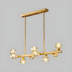 Lustre moderne en cristal doré pour îlot de cuisine