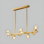Lustre moderne en cristal doré pour îlot de cuisine