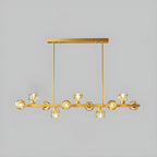 Lustre moderne en cristal doré pour îlot de cuisine