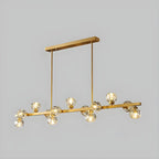 Lustre moderne en cristal doré pour îlot de cuisine