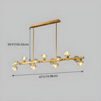 Lustre moderne en cristal doré pour îlot de cuisine