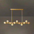 Lustre moderne en cristal doré pour îlot de cuisine