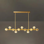 Lustre moderne en cristal doré pour îlot de cuisine