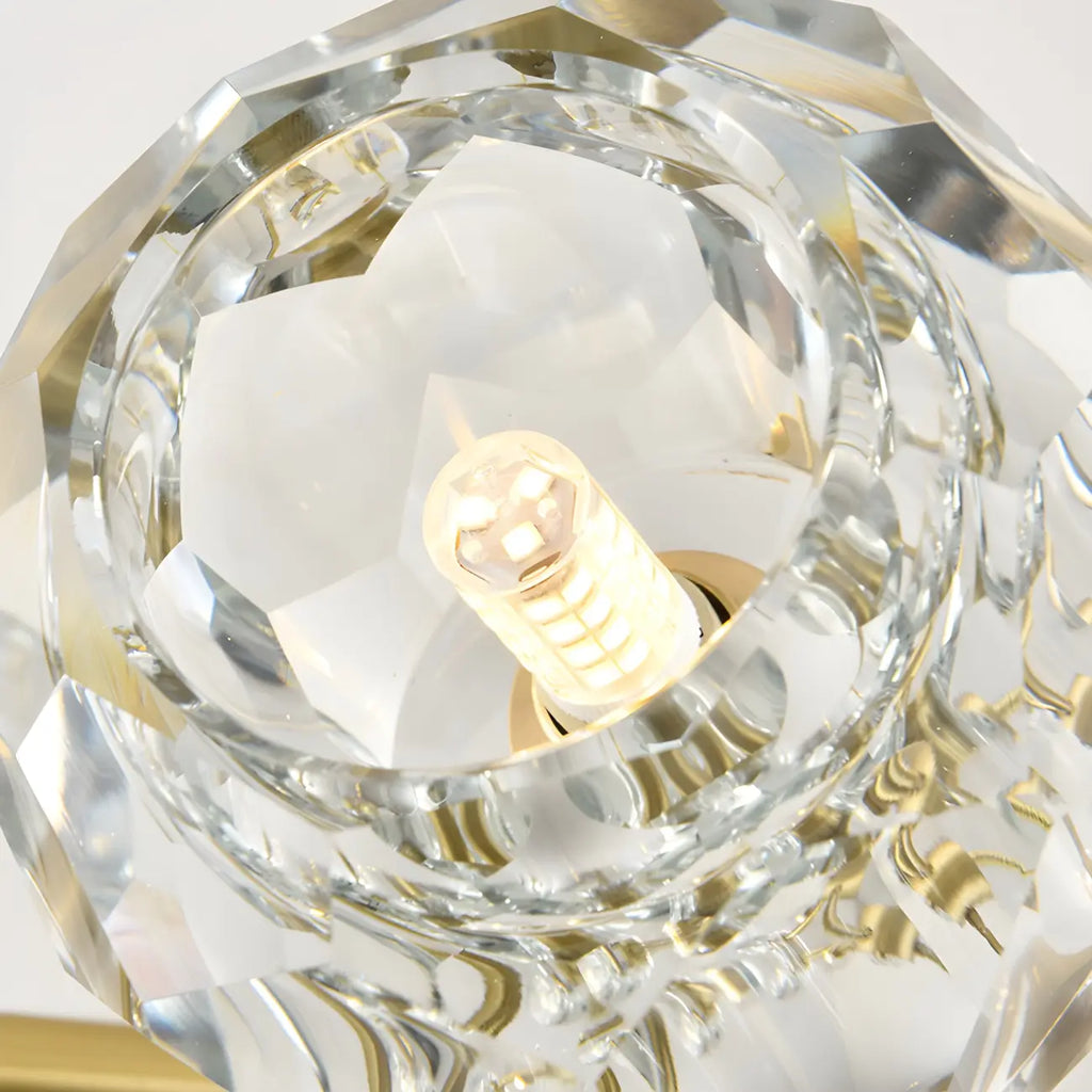 Lustre moderne en cristal doré pour îlot de cuisine
