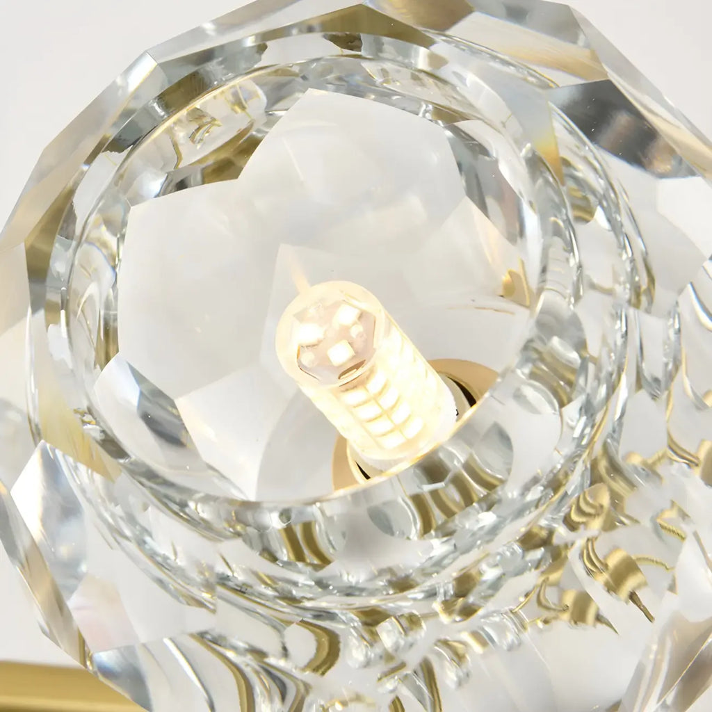 Lustre moderne en cristal doré pour îlot de cuisine