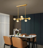 Lustre moderne en cristal doré pour îlot de cuisine