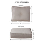 Ensemble de 2 coussins d'extérieur Sunbrella Premium pour siège profond